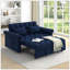 Canapé-lit avec causeuse Loveseat, dossier réglable bleu