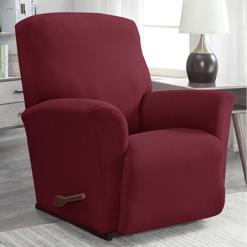 Polyester Box Cushion Recliner Slipcover, Cabernet
