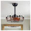 Ventilateur de plafond de style campagne moderne de 20 pouces avec grain de bois et lumière, noir rustique Fandelier