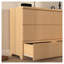 Commode de rangement à six tiroirs en bois naturel avec tiroirs ondulés et intérieur spacieux
