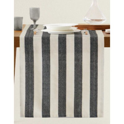 Black And White Striped Table Runner