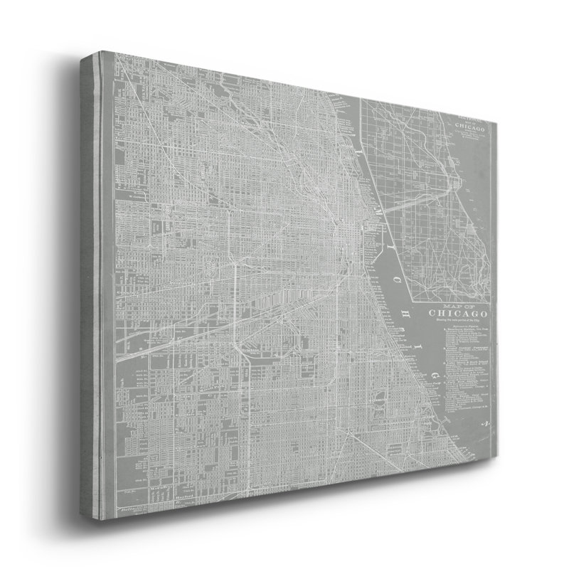 " City Map Of Chicago ", 12" H x 8" W x 1" D