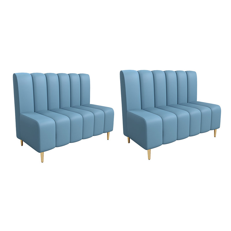 Banc rembourré en similicuir Modern Modern, Bleu