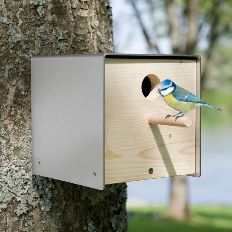 Nesting Box Mounted Birdhouse, Natural
