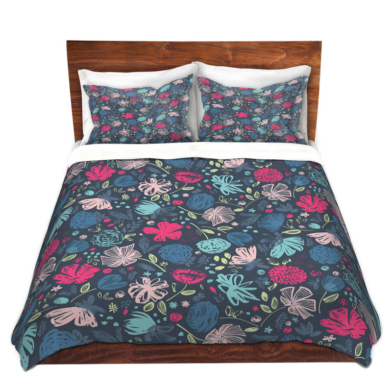 Ensembles de housse de couette DiaNoche en microfibre par Metka Hiti - marqueur fleurs