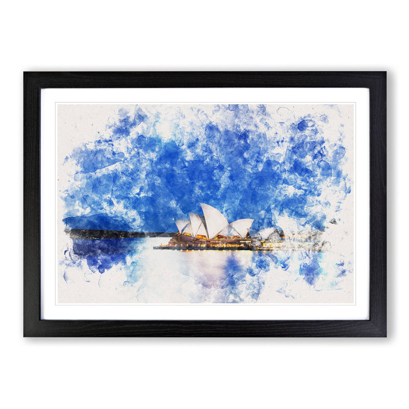 Sydney Opera House - Picture Frame Painting Print, Black Framed, 60cm H x 91cm W x 2cm D