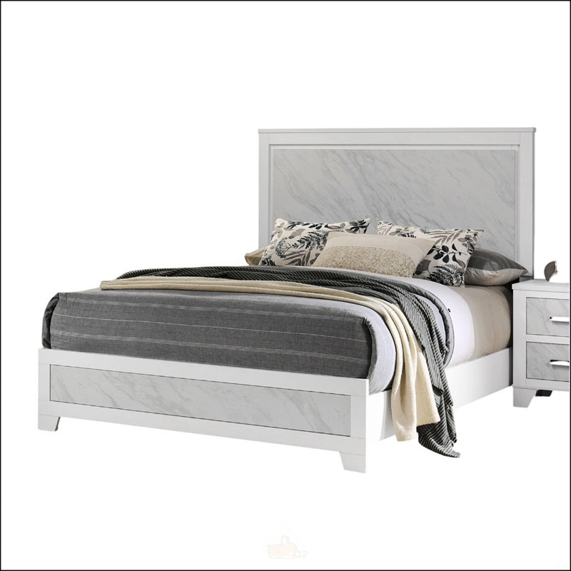 Grand lit contemporain blanc