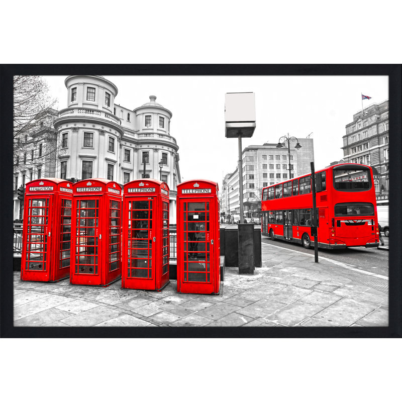 "London Red Bus" Framed Photographic Print, 27.5" H x 39.5" W x 0.75" D