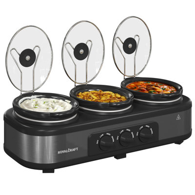 Royalcraft 3x1.5 Qt. Slow Cooker with 10 Inner Bags
