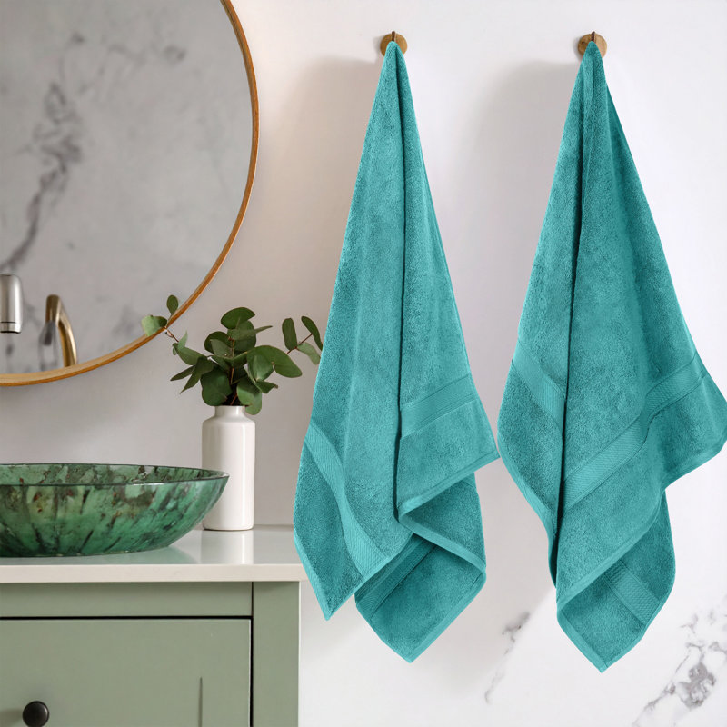 800 GSM Certified Egyptian Cotton Bath Towel Set (Set of 2), Turquoise