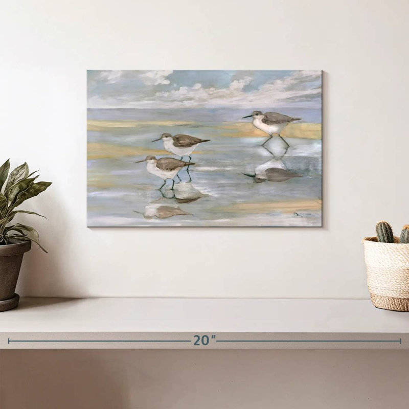 Sunlight Reflections Three Sandpipers, 8" H x 12" W