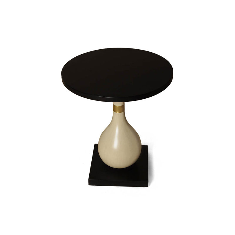 Anaan Block End Table, Black, Cream