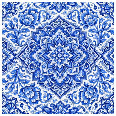 Toile de galerie bleue Mandala