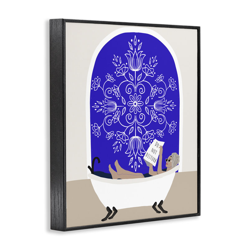 Giclée de baignoire de style méditerranéen, giclée par Chen Alyesh, H 14 po x l 11 po, Giclée encadrée noir minuit