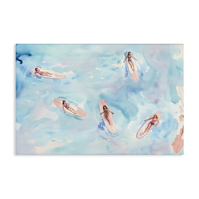  Surfer Girls on Sea Canvas Wall Art by Arlington Prints