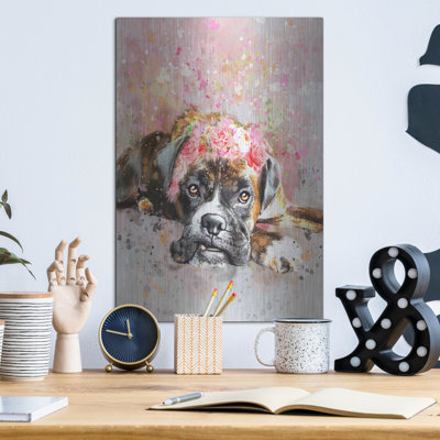 «Flower Crown Boxer» par Furbaby Affiliates