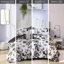 Édredon simple / simple TG - Motif floral noir et blanc, oreillers lavables, microfibre douce