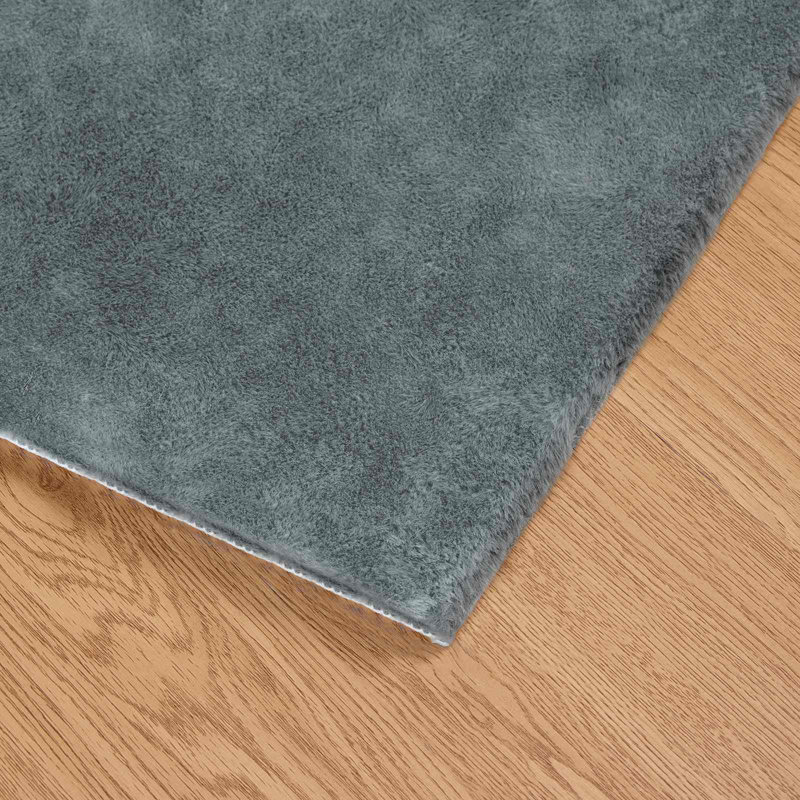  Faux Rabbit Fur Rug Olite Polyester, Anthracite, Rectangle 120 x 170 cm