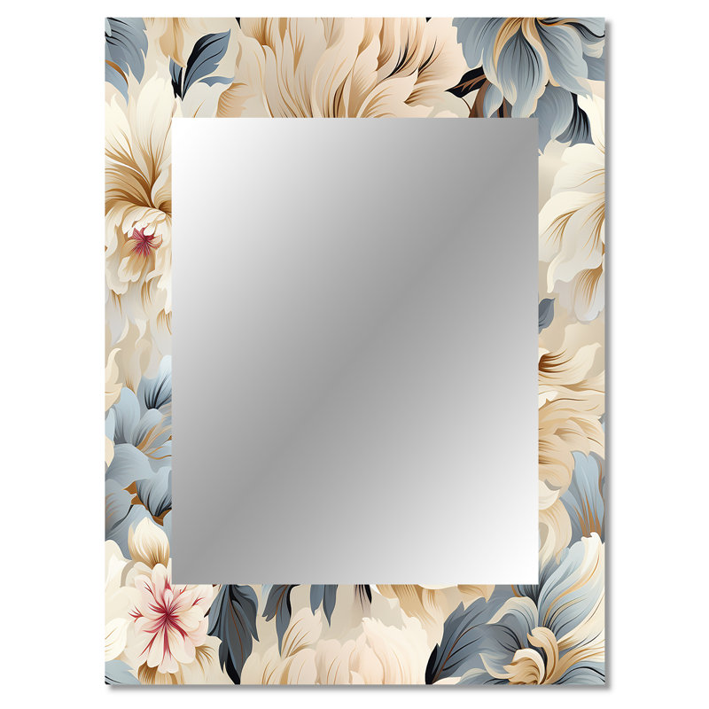Motif bohème éthéré sérénité - miroir mural floral, 40 po x 30 po