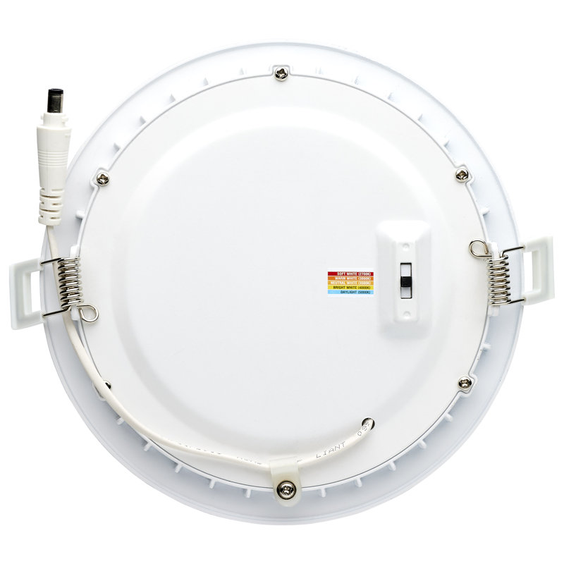 12 Watt LED Direct Wire Downlight Edge-Lit 6-Inch CCT Selectable Round Remote Driver, White