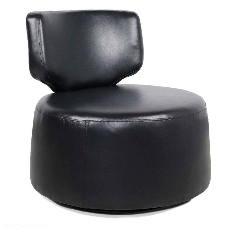 Chaise d'appoint l 29 po Dilen, Similicuir noir