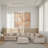 The Roxie MOD #600 Oversized 4-Piece Sectional - Hepburn Buff Fabric, Feather-Blend Cushions, Reversible Design, Zip Covers