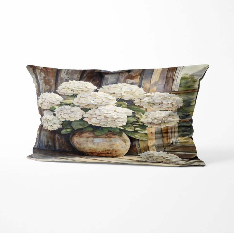Coussin décoratif Hydrangea, H 12 po x l 20 po