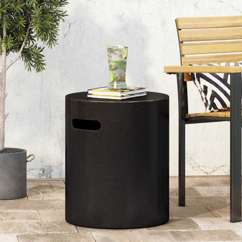 Outdoor LightWeight Concrete Side Table,Copper