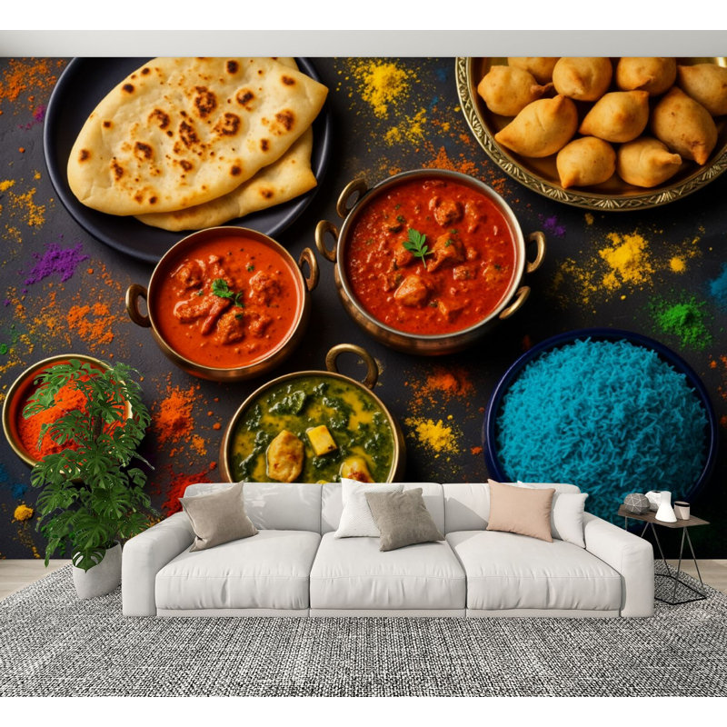 Papier peint à peler et coller Delici Indian Cuisine, L 144 po x l 100 po