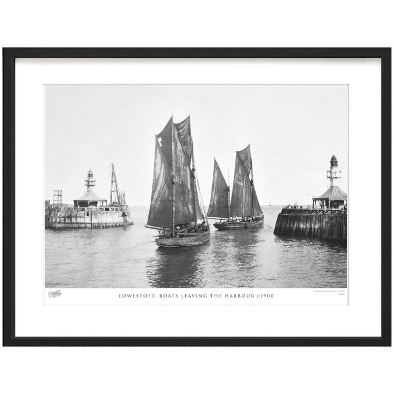 Lowestoft, Boats Leaving The Harbour C1900 by Francis Frith - Single Picture Frame Print, 45cm H x 60cm W x 2.3cm D