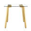 Table de salle à manger moderne en verre minimaliste avec support en métal trempé et doré pour les pieds supérieurs rectangulaires, Touch Home