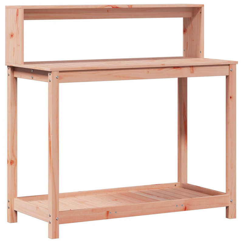 Buckhead Wood Potting Bench, Brown, white and pink