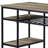 Functional Rustic Oak & Black Kitchen Island - Spacious Storage For Dining Area Open Shelf And Stylish