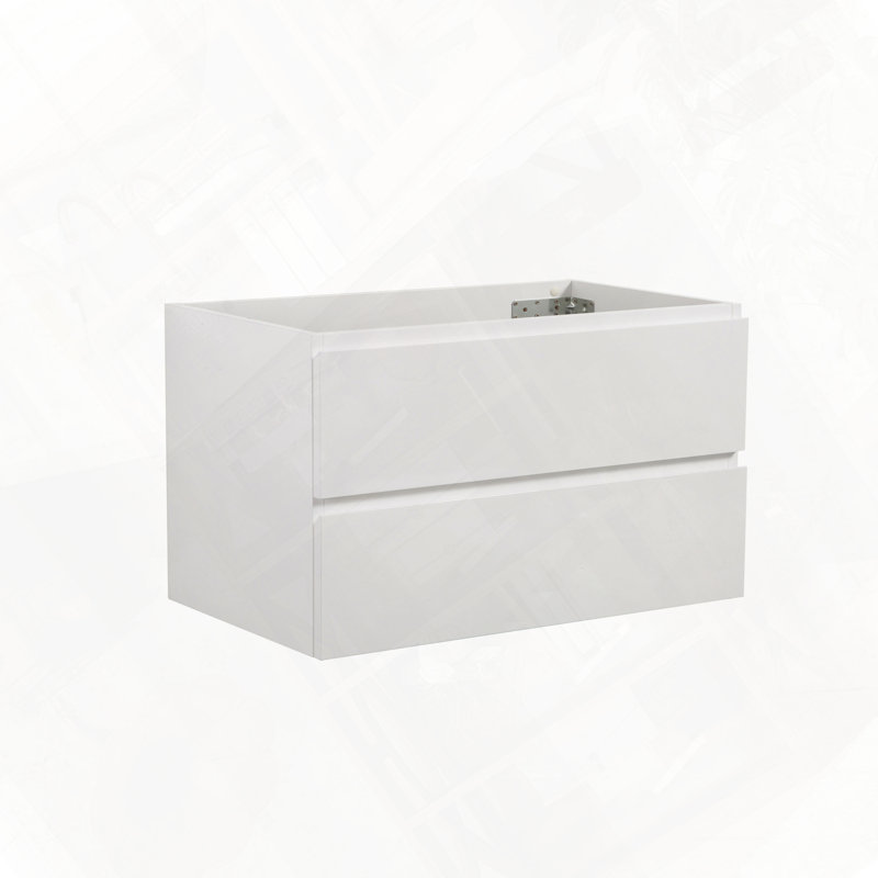 Armoire murale avec deux tiroirs préassemblés, Blanc