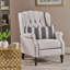 Fauteuil inclinable en tissu capitonné gris clair
