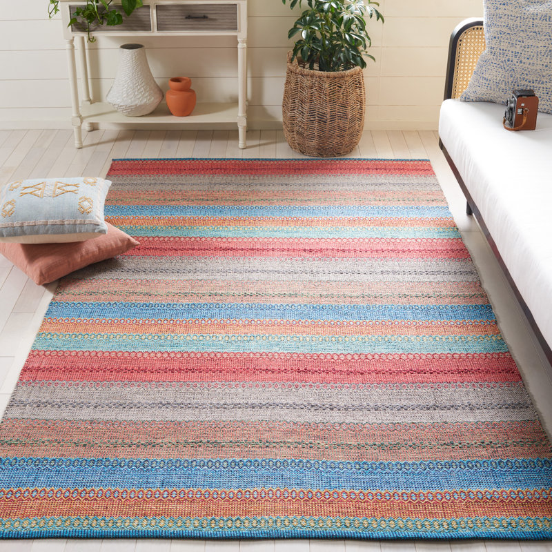 Montauk Flat Weave Cotton Striped Rug, Rectangle 4' x 6'