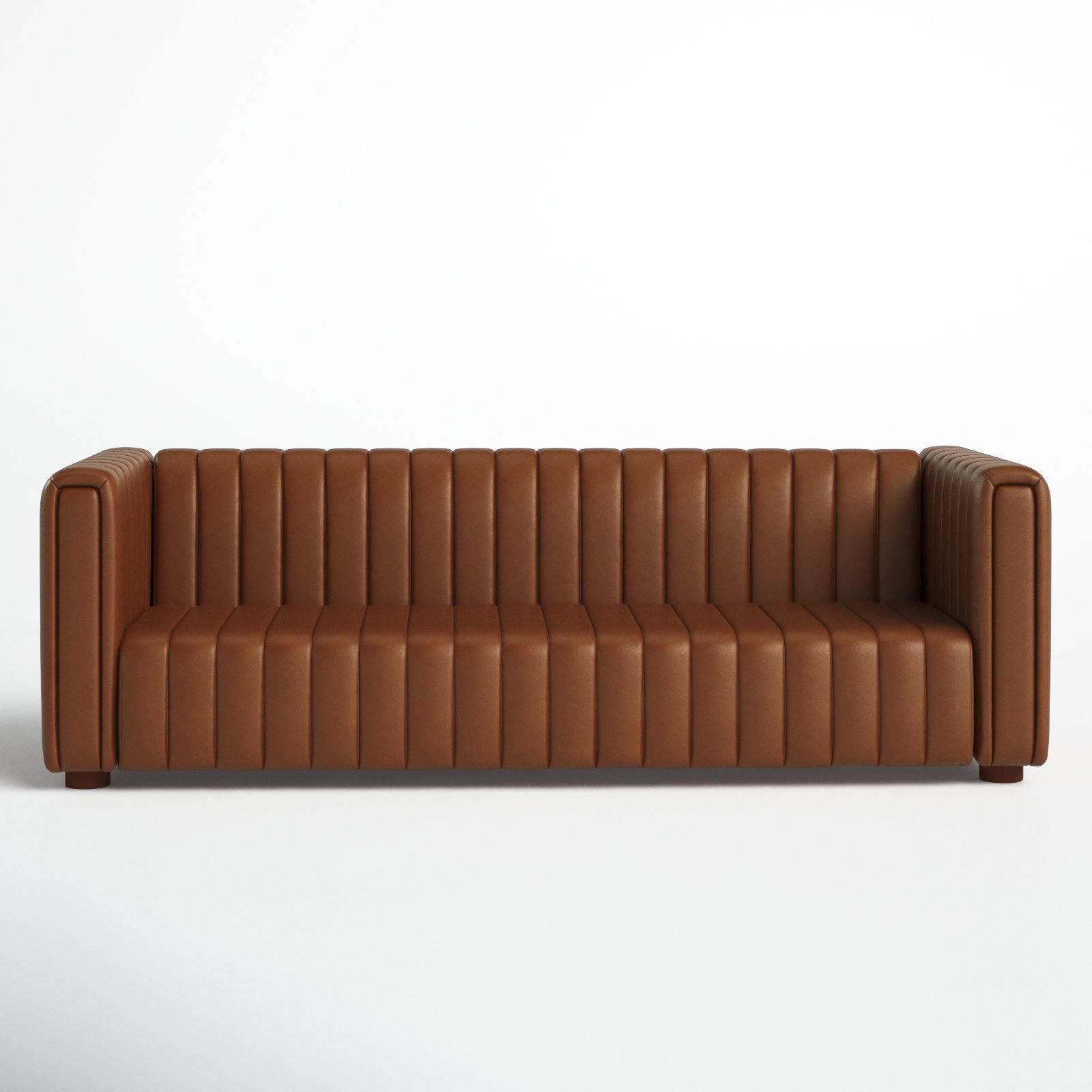 Naomi Home Top Grain Genuine Leather Mid-Century Sofa