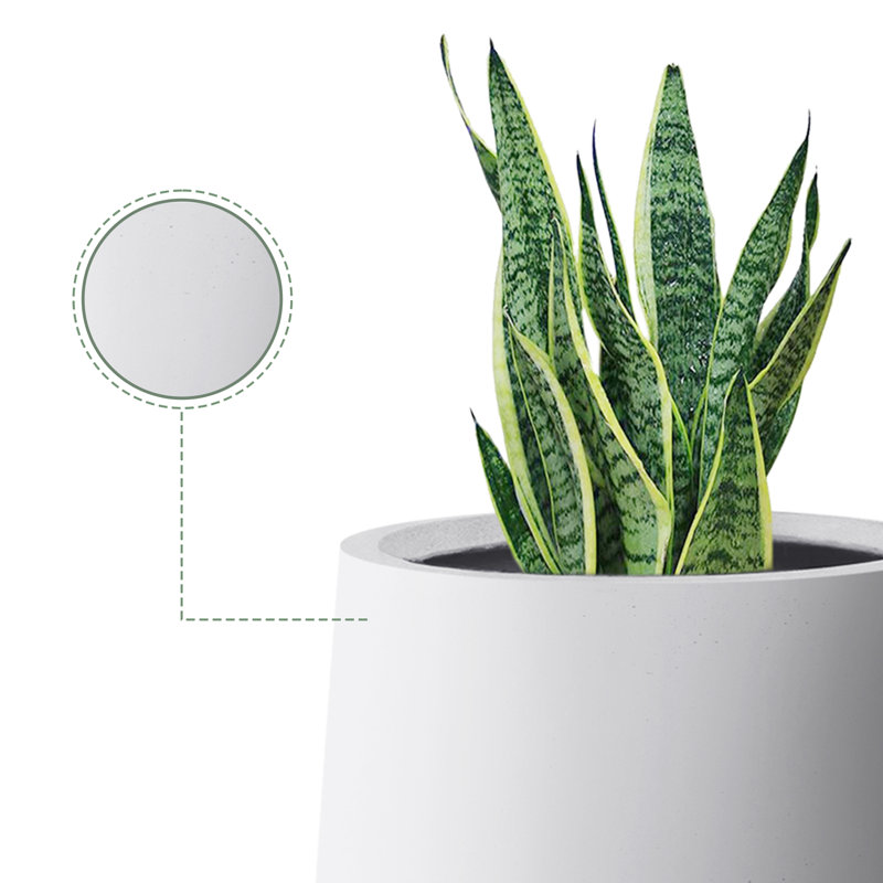 Laihla Pot Planter, White, 17.3" H x 16.5" W x 16.5" D