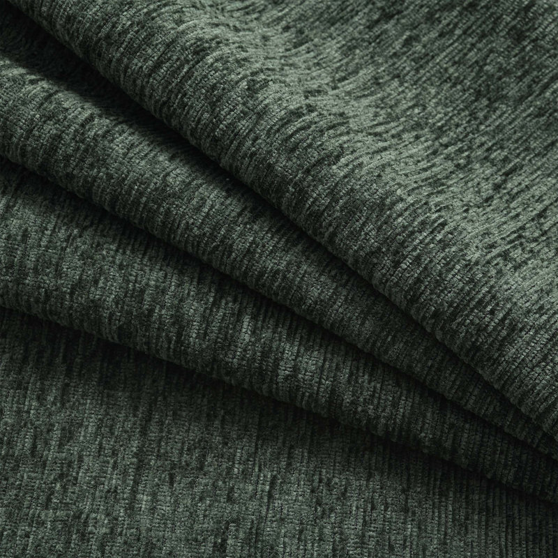  Canapé modulaire en chenille 2 pièces de 96 po en chenille 2 pièces avec repose-pieds et poches, Chenille verte