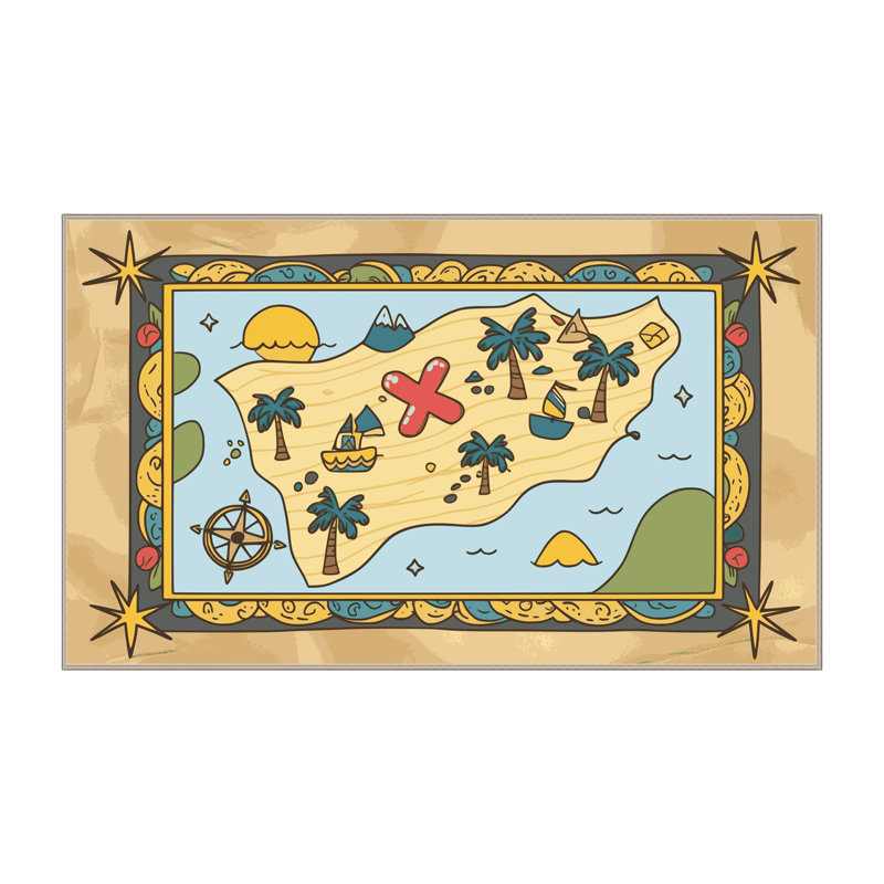 Tapis lavable Sunside Sails Pirates Ocean Kids_Pir021, Rectangulaire 8 pi x 10 pi