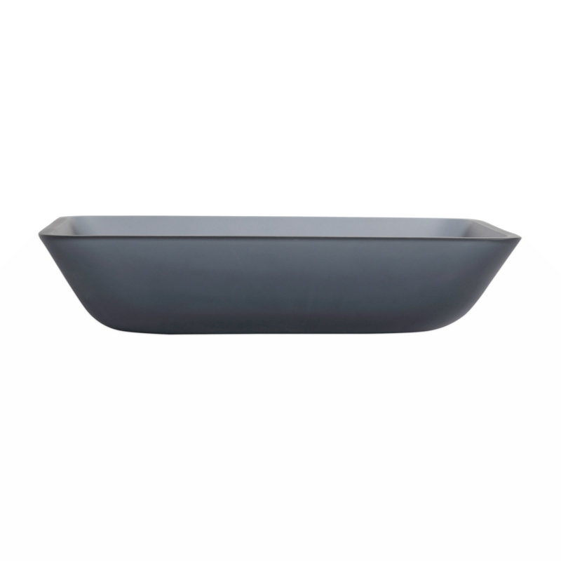 Wenty 13'' Glass Rectangular Bathroom Sink, Matt Gray