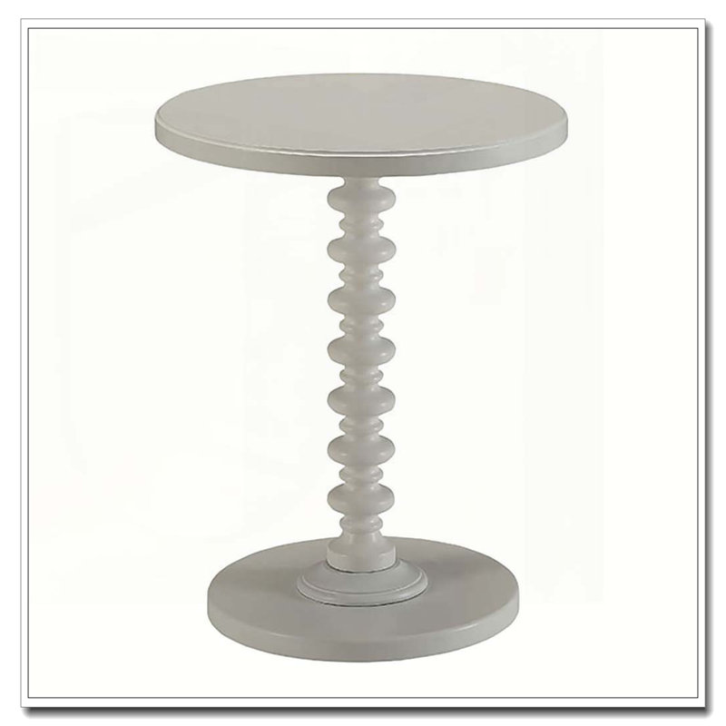 Table d'appoint blanche ronde en bois, Blanc