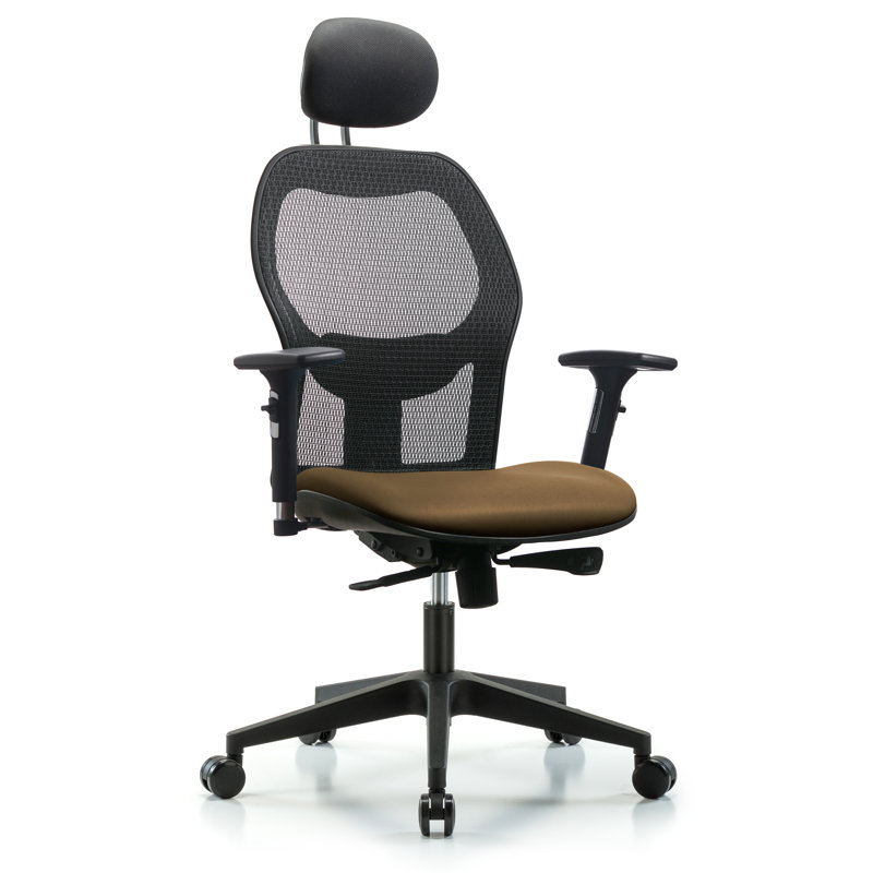 Chaise de travail ergonomique, Taupe, Roulettes