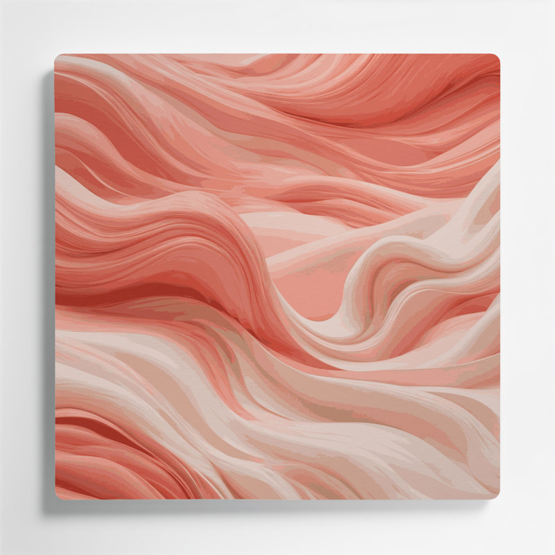 «Abstract Landscape 3», art mural en métal rose, H 12 po x l 12 po