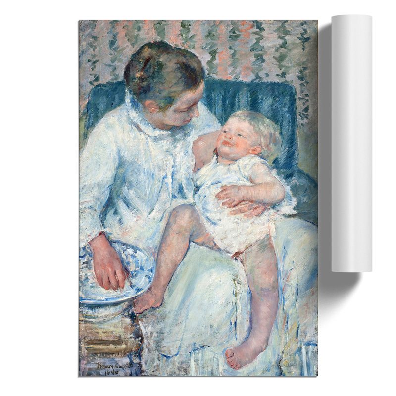 Childs Bath Time by Mary Cassatt - 1 Piece Painting, 42cm H x 30cm W x 0.1cm D