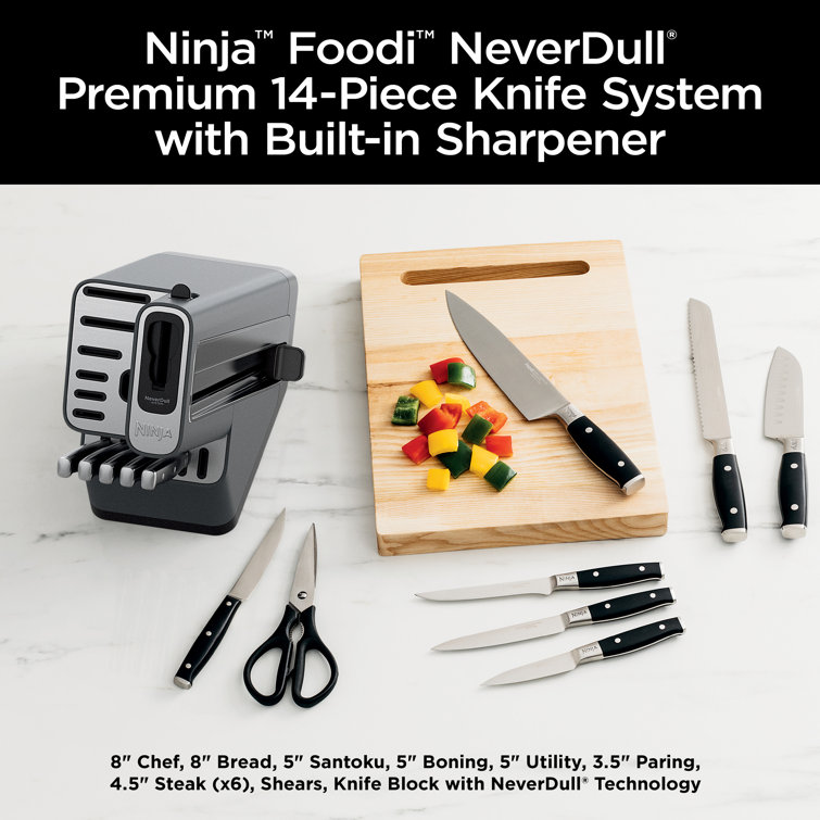 Ninja Foodi StaySharp Knife Block with Integrated Sharpener, 6-Piece Set