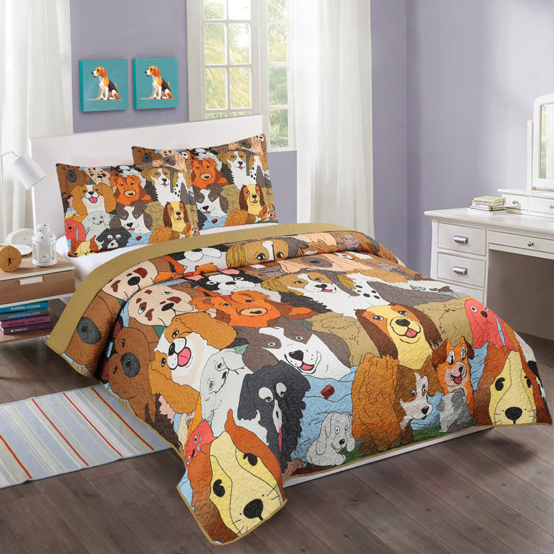 Ensemble de couvre-lit MarCielo Kids, Ensemble de courtepointe double + 2 taies décorat