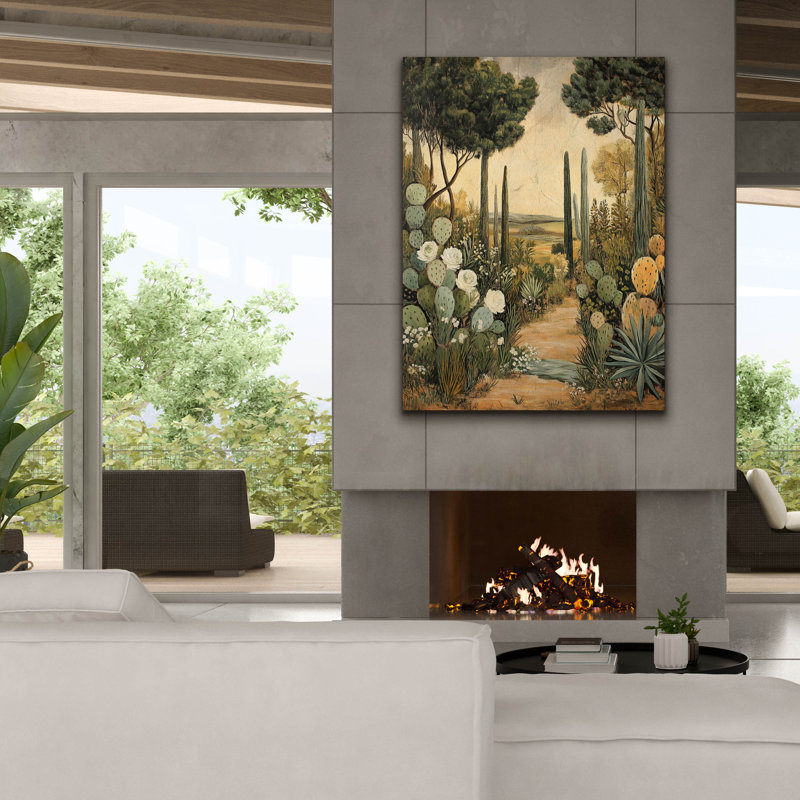 Bungalow Bungalow «Oasis Greens» par Svetlana Aleynikova, art mural sur toile, H 54 po x l 40 po