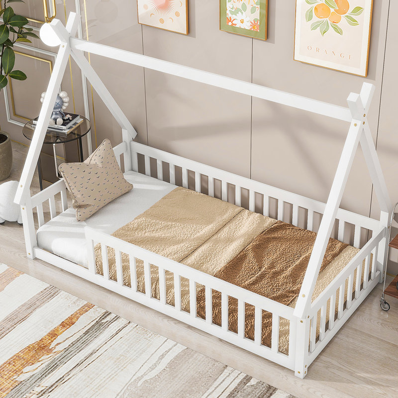 Lit plateforme Aggappora, Blanc, Double