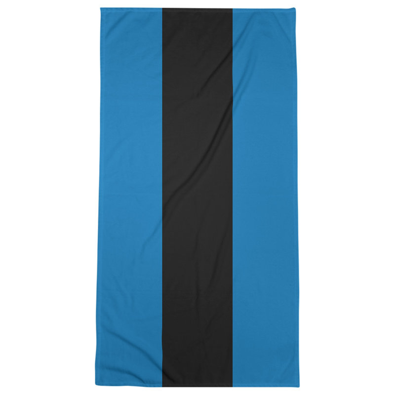 Cotton Blend Lightweight Bath Towel, Blue/Black/Blue